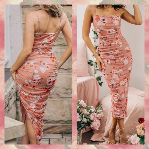 Cupshe Dresses & Skirts - 🌺SALE FLORAL MESH BODYCON MIDI DRESS